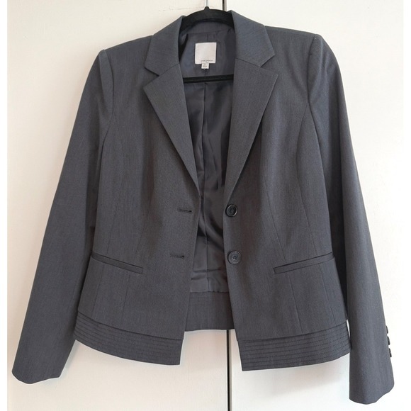 Halogen Womens Gray‎ Two Button Blazer Jacket Size 8P - Picture 2 of 10